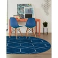 thumbnail image 5 of Unique Loom Trellis Frieze Collection Area Rug - Geometric (4' x 6' Oval Navy Blue/Ivory), 5 of 7