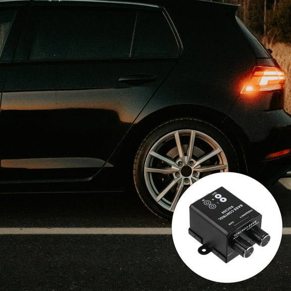 WEUVEB Universal Car Remote Amplifier Bass Knob with Adjustable Volume and Audio Frequency Control for Car Audio Black