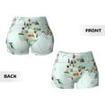 thumbnail image 5 of Haiem World Travel Map No Front Seam Biker Shorts for Women Yoga Workout Gym Bike Shorts with Tummy Control Moisture-Wicking-Medium, 5 of 9