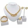 thumbnail image 3 of Jewelry Set For Women - Women's Hugs & Kisses XOXO 4 Pieces Necklace Set  Includes a Ring Bracelet & Earrings 18kt Real Gold Pated Layered, 3 of 5