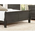 thumbnail image 2 of Classic Louis Philippe Styling 1pc Eastern King Size Sleigh Bed Stained Gray Finish Traditional Bedroom Furniture, 2 of 4
