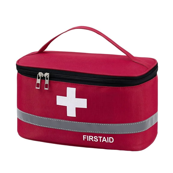 GJX First Aid Bag Empty Emergency Treatment Medical Bags Reflective Strip Compartment Design Oxford Cloth First Responder Bag for Home School Office Car Traveling Hiking