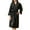 Black, variant on WREESH Womens Bathrobe Solid Color Long Nightgowns New Casual Early Fall Cool Thin Mid Length Bathrobe Black