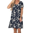 thumbnail image 3 of ANYJOIN Women's Summer Casual Dresses V Neck Short Sleeve Swing Dress with Pockets, 3 of 6