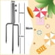 thumbnail image 2 of Umbrella Stand Anchor With 3 Spikes, Heavy Duty Metal Parasol Base, Outdoor Umbrella Steel Anchor For Beach Grass Sand G, 2 of 5