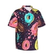 thumbnail image 2 of Balery Donuts1 Print Men's Hawaiian Shirts Short Sleeve Beach Shirt Relaxed Fit Vacation Button Down Shirts-Small, 2 of 9