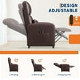thumbnail image 4 of Power Recliner Chair with Massage and Heat with Massage Function with Lumbar Support, Adjustable Push Back, Wide Armrests, Footrest & Padded SeatPU Leather Single Sofa, 2 Side Pockets and USB Port, 4 of 9