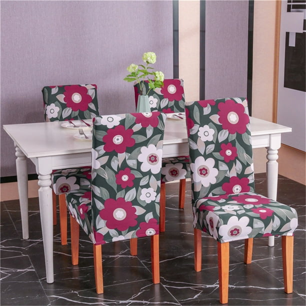 Elastic Chair Cover Stretch Removable Washable Short Dining Chair Cover