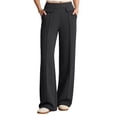 thumbnail image 3 of VBVC Women's High Waist Pleated Front Dress Pants, Straight Leg Work Trousers For Women, Ladies' Casual Office Slacks with Pockets,Black,S-2XL, 3 of 9