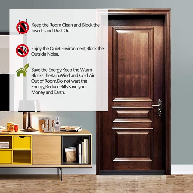 2-Pack Door Draft Stoppers - Weather Stripping To Block Cold, Noise & Dust