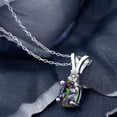 thumbnail image 2 of Gem Stone King 1.64 Ct Oval Green Mystic Topaz White Diamond 925 Sterling Silver Pendant, 2 of 4