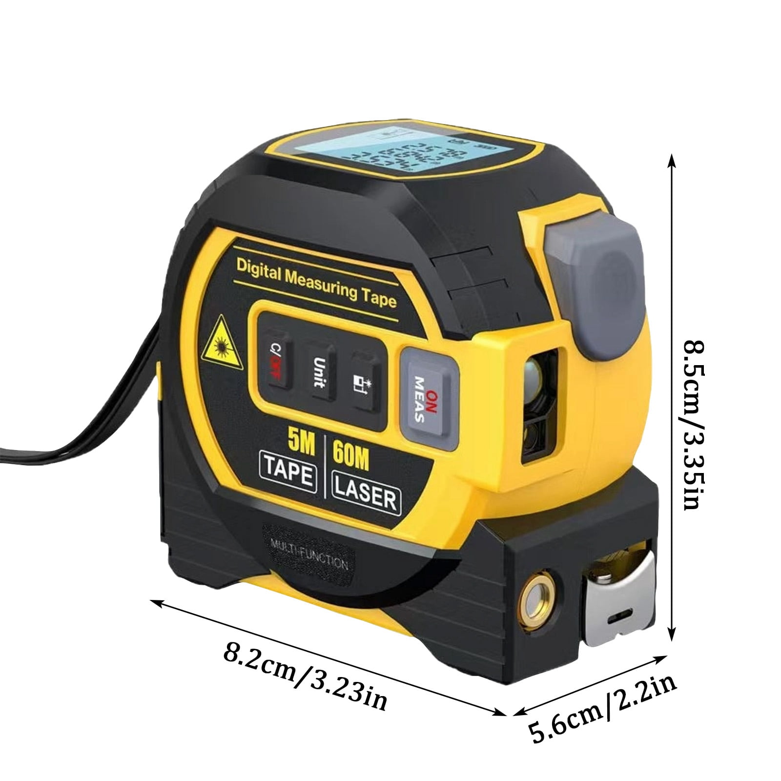 The Ruler 3-in-1 Measuring Tape, Tape Measure Tools, Rangefinder with Led Display, 3 in 1 Digital Tape Measure with Cross Line, AutoLock, Measure Area, Volume, Pythagorean, Best Gift for Man