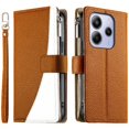 thumbnail image 1 of Funda cartera GANGXUN para Xiaomi Redmi Note 14 4G , cuero PU con tarjetero, cremallera, correa de mano, soporte y protección 1274°, 1 of 6
