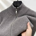 thumbnail image 5 of YLSDY Men's Mock Neck Cardigan Sweater Full Zip up Sweaters Slim Fit Knitted Cardigans Sweaters Fall Winter Warm Clothing Gray XL, 5 of 5