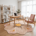 thumbnail image 6 of MEHOOM 4ft Floral Soft Fluffy Round Rug , Soft Vintage Shag Rugs For Kids, Toddlers,Washable Non-Slip Circle Carpet For Living Room Dining Room Bedroom & Game Room,Ideal Birthday Gift,Pink, 6 of 7