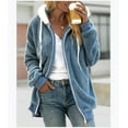 thumbnail image 4 of Women's Loose Plush Zipper Hooded Jacket, 4 of 9