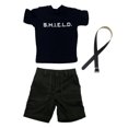 thumbnail image 1 of Conjunto de Pantalones Cortos de a con Cinturón de Camiseta de Ropa de Hombre a 6 para de Acción " Negro Baoblaze Ropa de la figura de acción, 1 of 8