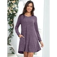 thumbnail image 2 of Women's Casual Winter Dresses, CRAYNER Long Sleeve Crew Neck Sweater Dresses Casual Fall Tunic Dress with Pockets,1XL, 2 of 9