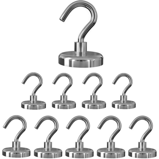 Magnetic Hooks Heavy Duty Earth Magnets with Hook Neodymium Magnets for Refrigerator Extra Strong Cruise Hook for Hanging,Curtain, Kitchen, Home, Workplace