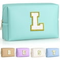thumbnail image 1 of Bolsa de maquillaje TOPEAST Preppy Patch personalizada azul para mujer, 1 of 7