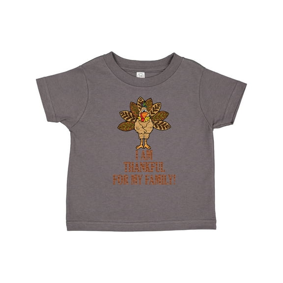 Inktastic I Am Thankful for My Family Turkey Thanksgiving Boys or Girls Toddler T-Shirt