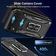 thumbnail image 3 of for iPhone XR Case with Screen Protector,Sliding Camera Cover,-Grade Cover with  Stand Phone Case 6.1" Black, 3 of 14