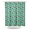 thumbnail image 1 of S4Sassy Green Daisy & Clematis Floral Printed Bathroom Curtain Waterproof Shower Drapes-60 x 75 Inch, 1 of 1