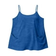 thumbnail image 5 of Xuniizn Tank Tops for Women Plus Size Solid Sleeveless Adjustable Spaghetti Strap Cotton Camisole Shirts with Pockets Loose Basic Undershirt, L-5XL, 5 of 6