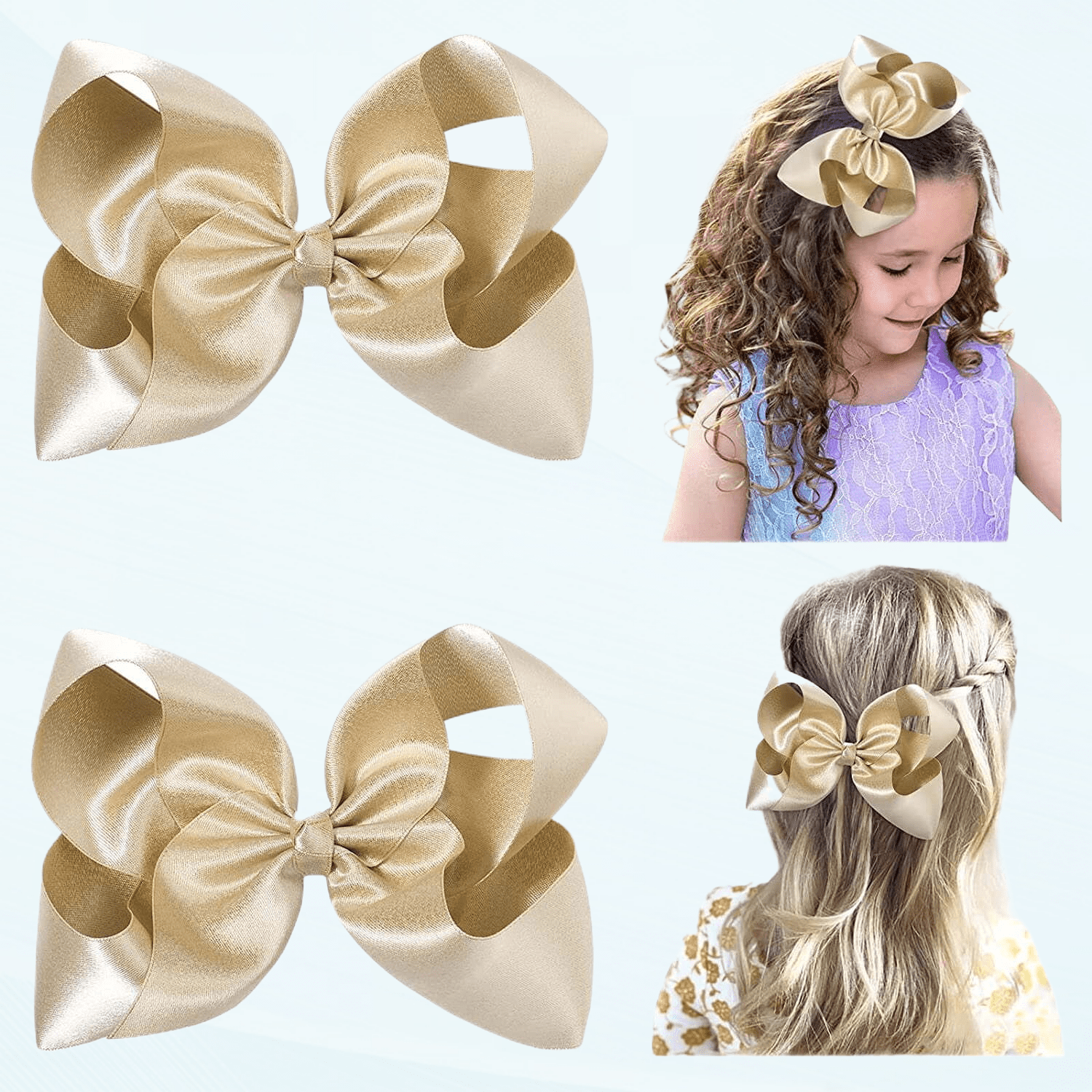 JoJo Siwa - Grand Nœud Cheer Hair à Strass Arc-en-ciel Néon