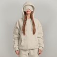 thumbnail image 2 of GEWSEY Hoodie with Eye Mask Built In,Comfort Airplane Mode Travel Hoodies with Hidden Pockets,Blanket Hoodie for Women Men (Beige, XXL), 2 of 9