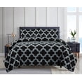thumbnail image 5 of 3 Piece Reversible Down Alternative Comforter Set - Lightweight All Season Comforter with Two Shams - Quilted Duvet Insert with Box Stitched –Hypoallergenic, Soft, Fluffy (King, Black), 5 of 7