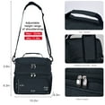 thumbnail image 6 of COUTUDI 14L Large Insulated Lunch Bag for Men Women Adult Reusable Leakproof Tote Cooler Lunch Bag for Office Work Double Deck with Shoulder Straps（DarkBlue）, 6 of 6