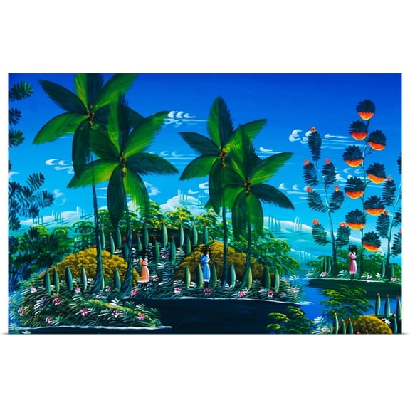 Great BIG Canvas | "Shopping at the waterfront Public Market in Marigot, St Martin, Caribbean" Art Print - 30x20