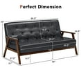 thumbnail image 4 of Costway 3-Seater Sofa PU Leather Sofa Couch w/ Rubber Wood Legs & Button Tufted Back, 4 of 9