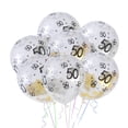 thumbnail image 1 of KAKOWELY Juego de 10 globos de cumpleaños de 50 piezas, hermosos globos decorativos para fiestas de cumpleaños (5 dorados, 5 plateados), 1 of 4