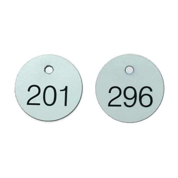 Accuform Engraved Numbered Tags,Plastic,PK100 TDG300WT