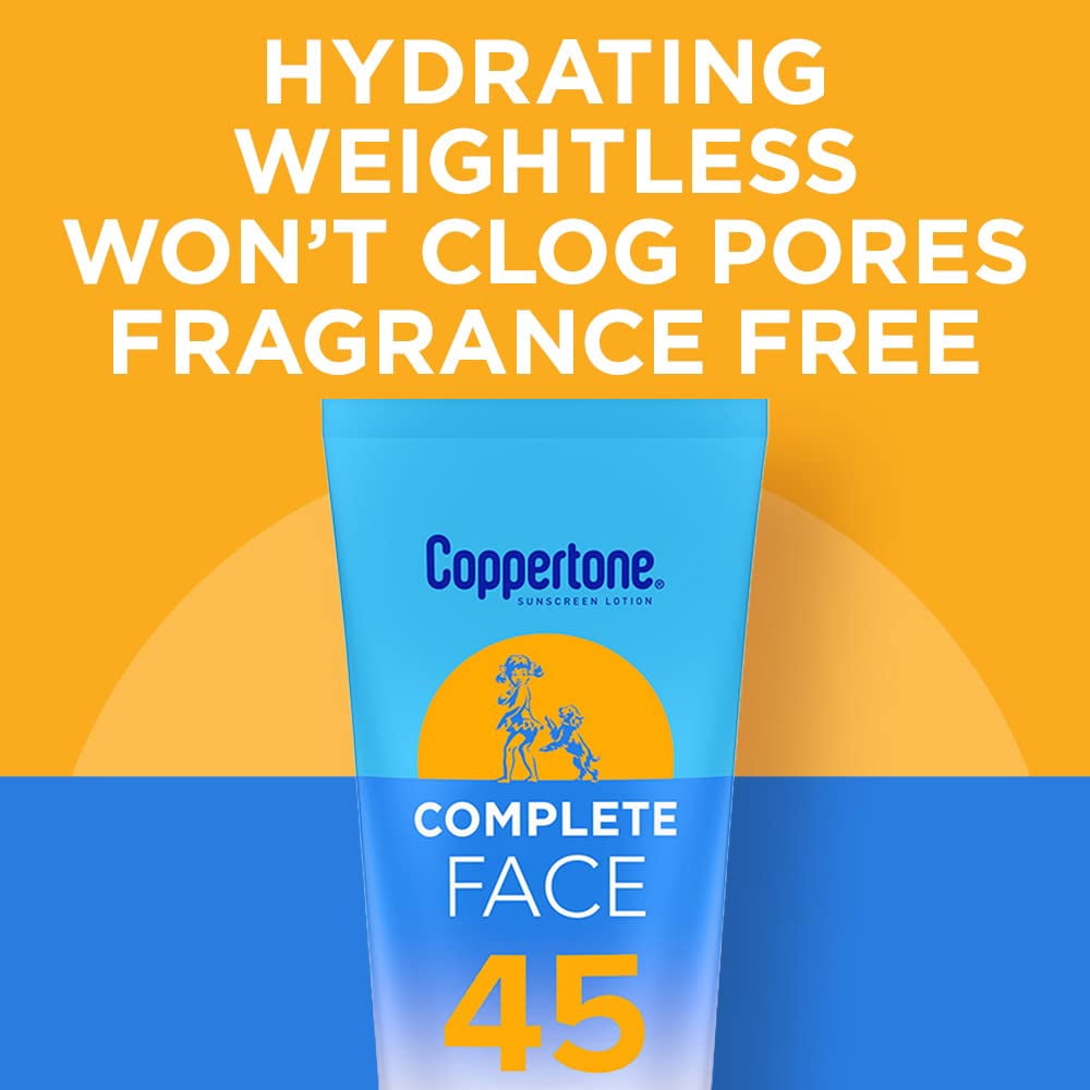 Coppertone Complete Face Sunscreen Lotion - SPF 45 (Pack of 20)