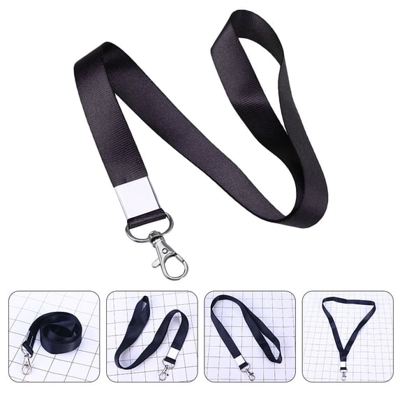 HEANUJJ 5-Pack Heavy Duty Black Keychain Lanyard Straps with Detachable Buckles for ID Cards and Keys