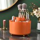 thumbnail image 4 of Organizador de maquillaje redondo, 5 ranuras, taza para brochas de maquillaje, contenedor de almacenamiento de cosméticos, 4 of 5