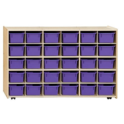Contender C16039PPF-C5 (COO2Z) Contender Mobile 30 Tray Storage with Purple Trays - Assembled with Casters