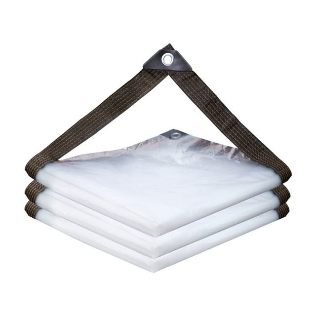 Housse de Pluie Imperméable Transparente M pour Usage Extérieur avec Anneau Scellé 6,56 X 13,12 Pieds Protection de Terrasse