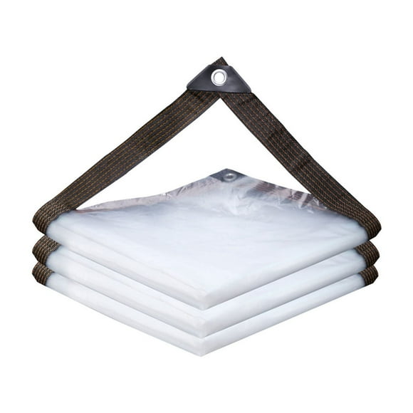 Couverture de Pluie en Plastique Transparent 6.56x9.84 Pieds – Bâche Scellée Imperméable pour Poulailler/camping (1.83-2.28lb)