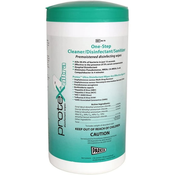 Parker Labs Protex 48-70 Ultra Disinfectant Wipes Canister