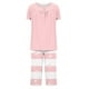 thumbnail image 5 of Sexy Pijama Conjunto para las Mujeres, Cuello Redondo Blusa de Manga Corta Y Pantalones, Traje de Moda Casual, 5 of 9