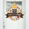 Big Dot of Happiness Fall Gnomes - Outdoor Autumn Harvest Party Decor - Front Door Wreath