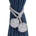 thumbnail image 1 of 2 unidades de cordones tejidos a mano con borlas de doble bola con borla de algodón, gris Feliz Sencillez, 1 of 5