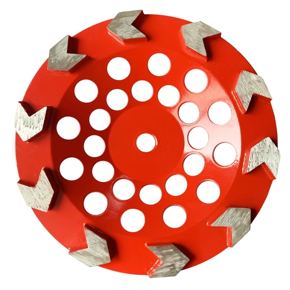 7 inch Arrow Segment Cup Wheel Concrete Grinding Diamond Grinding Head Marble Granite Floor Grinding Arrow Segments Diamond Grinding Wheel 5/8-11" Threaded Arbor