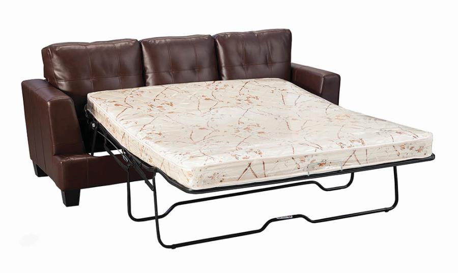Coaster Samuel Sofa Bed In Leather, Leather Hide A Bed