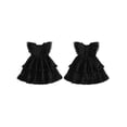 thumbnail image 2 of BemeyourBBs Toddler Baby Girl Summer Dress Outfit Little Girl Sundress Casual Tiered Ruffles Flutter Sleeves A-Line Dress Beach Princess Party Dress Cute Clothes, 2 of 9