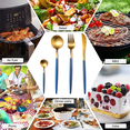 thumbnail image 5 of Juego de cuchara, tenedor y cuchillo de acero inoxidable 4pcs304 - Juego de 4 piezas de oro azul (cuchara, tenedor, cuchillo + cuchara de café) Ormromra CPB-DE-WX334-4, 5 of 5